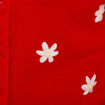 Gilet avec fleurs brod&eacute;es rouge femme