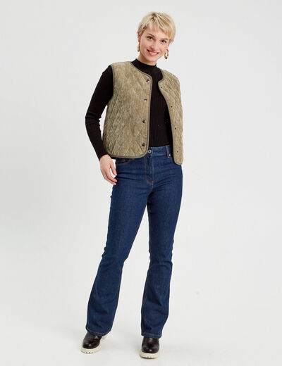 Gilet sans manches velours vert femme