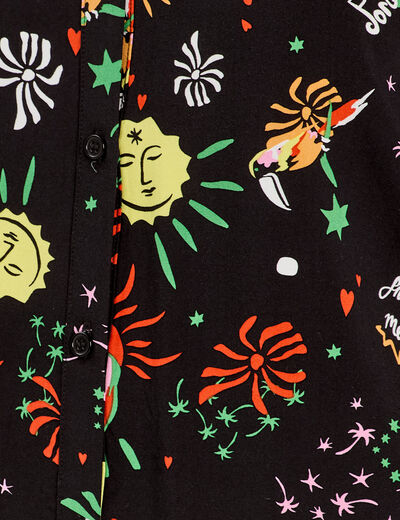 Chemise manches courtes noir femme