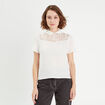 T-shirt manches courtes ecru femme