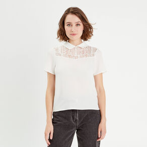 t shirt manches courtes ecru femme T-shirt manches courtes ecru femme