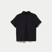 Chemise col classique manches courtes noir femme