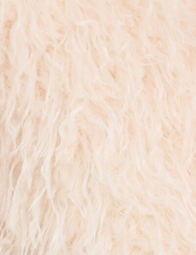Veste fausse fourrure ecru femme