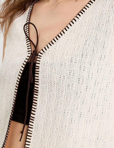 Gilet sans manches ecru femme