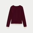 Top col rond manches longues bordeaux femme