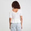 Blouse manches courtes ecru femme