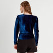 T-shirt velours bleu foncé femme