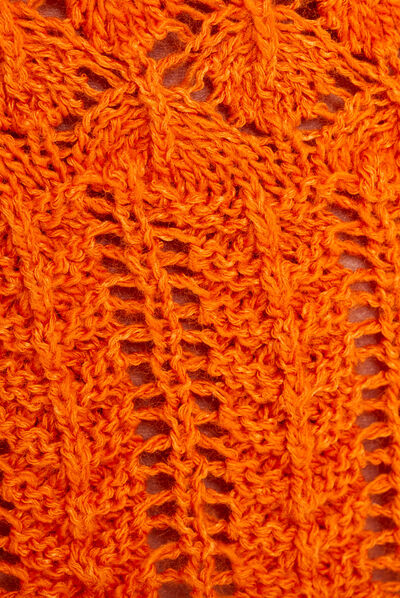 Crop top crochet orange femme