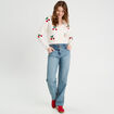 Jeans large denim double stone femme