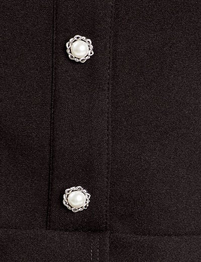 Bustier cropped avec boutons noir femme