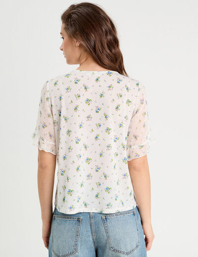 Chemise manches volants blanc femme