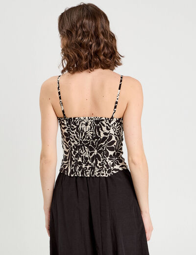 Bustier bretelles fines ecru femme