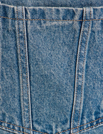 Salopette large en jean denim double stone femme