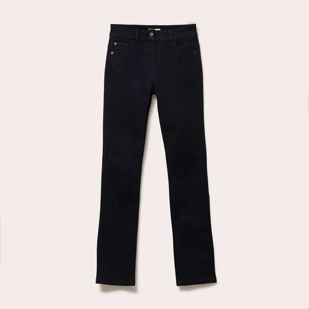 Jean droit regular taille standard denim noir femme