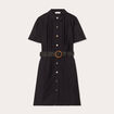 Robe trapèze ceinturée noir femme