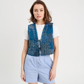 veston matelasse noue bleu fonce femme Veston matelassé noué bleu foncé femme