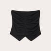 Bustier cropped froncé noir femme
