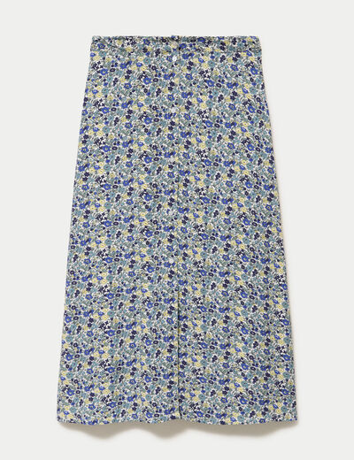 Jupon &eacute;vas&eacute; longueur maxi blanc femme