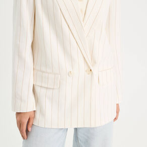 Veste blazer manches longues blanc femme