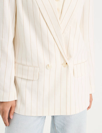 Veste blazer manches longues blanc femme