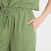 Pantalon large taille haute vert kaki femme