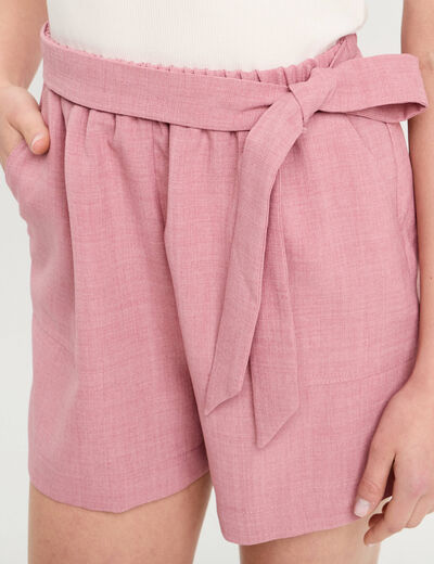 Combishort ceinturée vieux rose femme