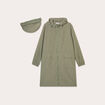 Parka déperlante 2-en-1 avec pochette vert kaki femme