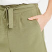 Short droit taille haute vert kaki femme
