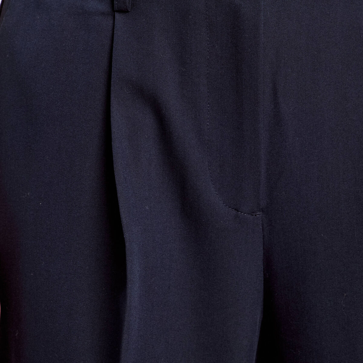 Pantalon large à pinces bleu marine femme