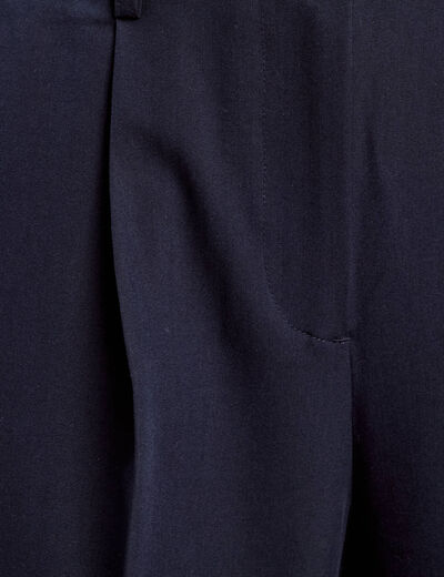 Pantalon large à pinces bleu marine femme