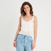 Débardeur effet crochet ecru femme