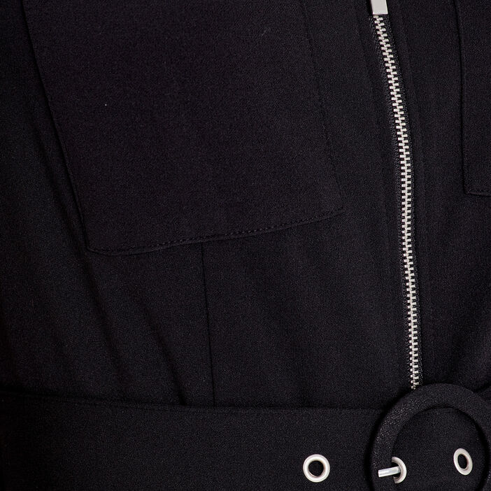 Combinaison pantalon zippée noir femme