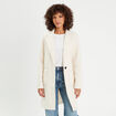 Manteau ample bouclette ecru femme