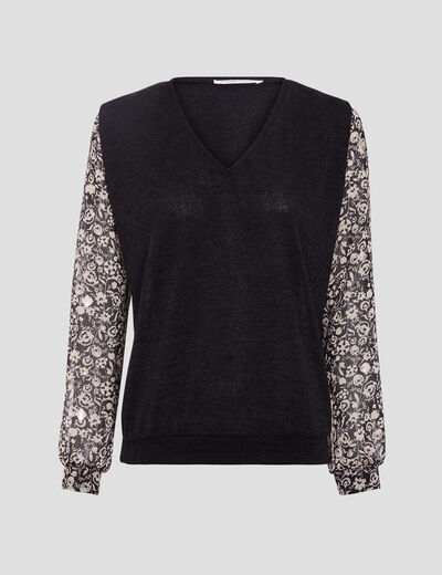 T-shirt manches longues noir femme