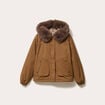 Parka col fausse fourrure amovible marron fonc&eacute; femme