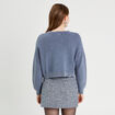 Pull manches longues bleu gris femme