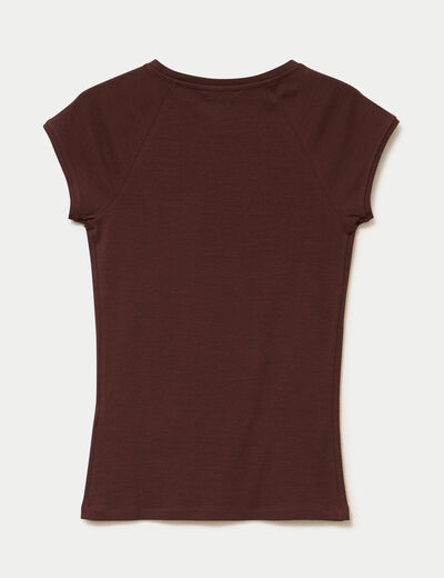 T-shirt manches courtes marron femme