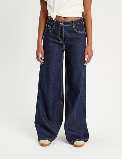 Jeans large denim brut femme