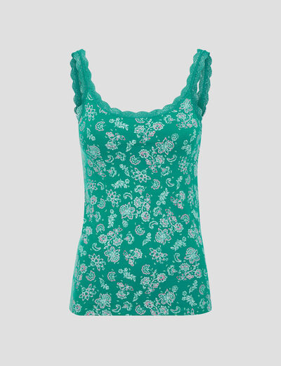 Débardeur bretelles larges vert femme