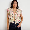 Blouse droite sans manches blanc femme