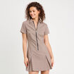 Robe patineuse zipp&eacute;e beige femme