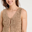 Gilet cropped sans manches beige femme