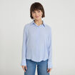 Chemise manches longues bleu femme