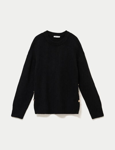Pull manches longues noir femme
