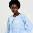 Blouse manches longues en cr&ecirc;pe blanc femme