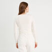 Gilet avec broderie ecru femme