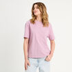 T-shirt oversize col rond vieux rose femme