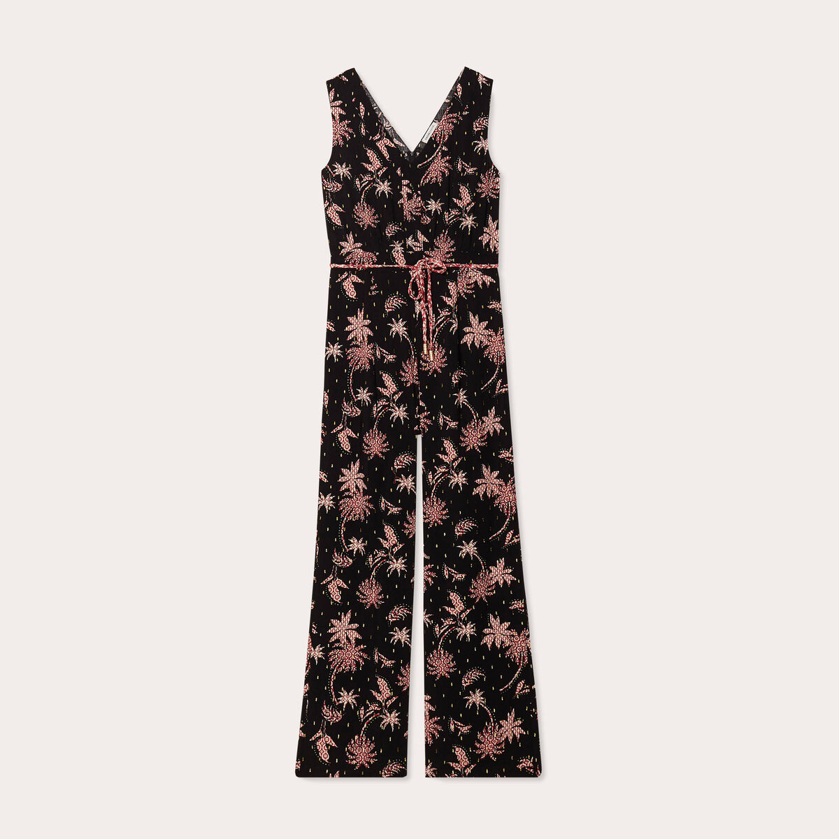 Combinaison pantalon large noir femme