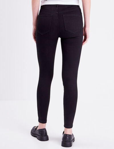 Jeans skinny taille haute denim noir femme