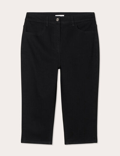 Pantacourt capri denim noir femme